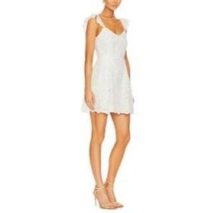 Sierra White Floral Eyelet Steve Madden Mini Dress Size 4 NWT